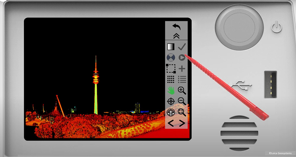 「Leica ScanStation P50」の操作パネルイメージ。