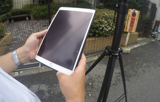 専用アプリ「Cy lonoe FIELD360」で操作が行える。（写真ではiPad Proを使用。