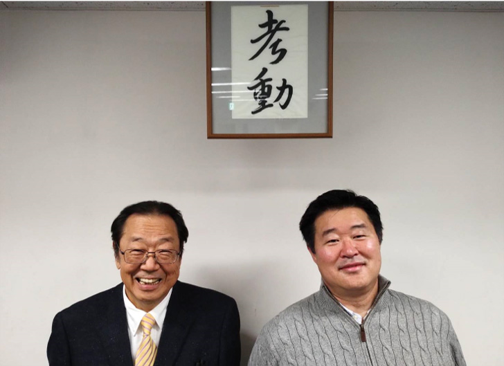 株式会社岩崎 古口代表取締役と弊社代表取締役 走出。
