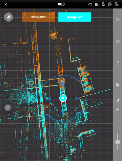 アプリケーション「Cyclone FIELD360」での合成時の画面。