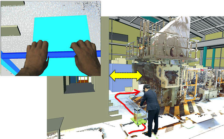 事例2：作業台や台車の動線を仮想空間でリアルに確認