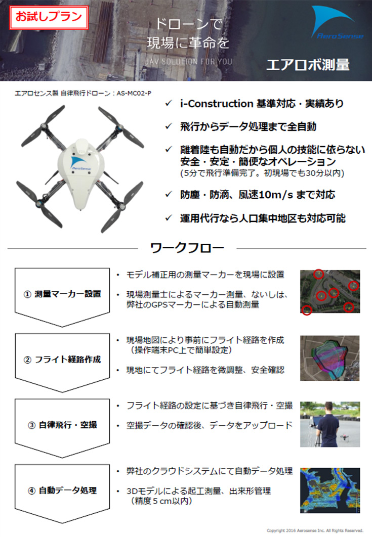 エアロセンス「エアロボ測量」お試し