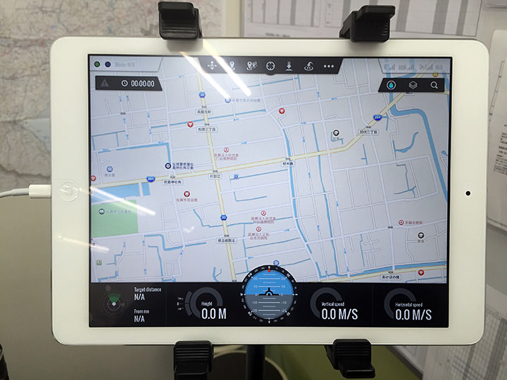 【写真】島内エンジニア製のUAV（ドローン）新モデル・タブレット画面