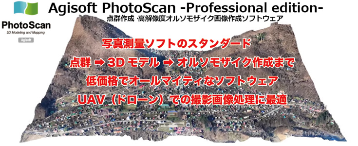 Agisoft製点群作成ソフトウェア「PhotoScan -Professional edition-」