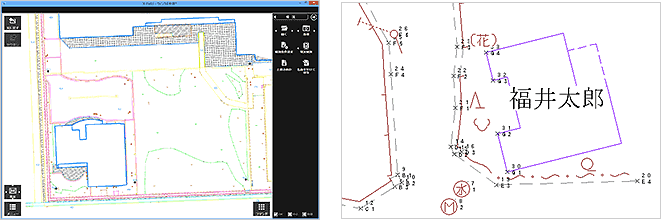 福井コンピュータ製現場端末システム「X-FIELD」特徴 観測＆結線！リアルタイムに図化！