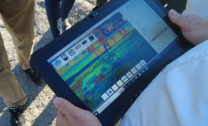 「Collage Site」の画面② 点群が表示されている。