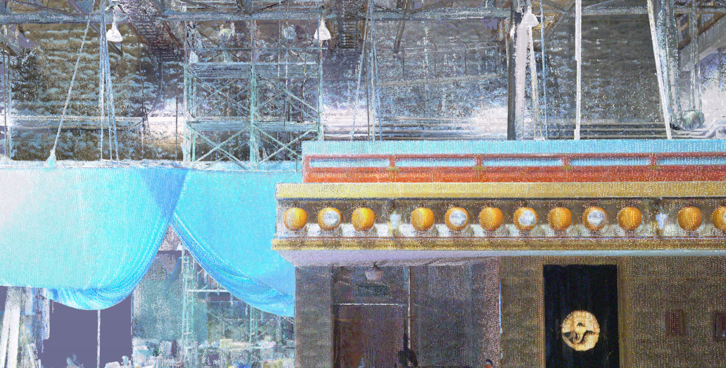 ３.点群データのみ。  ２階席・３階席をCGで追加します。映画『国宝』