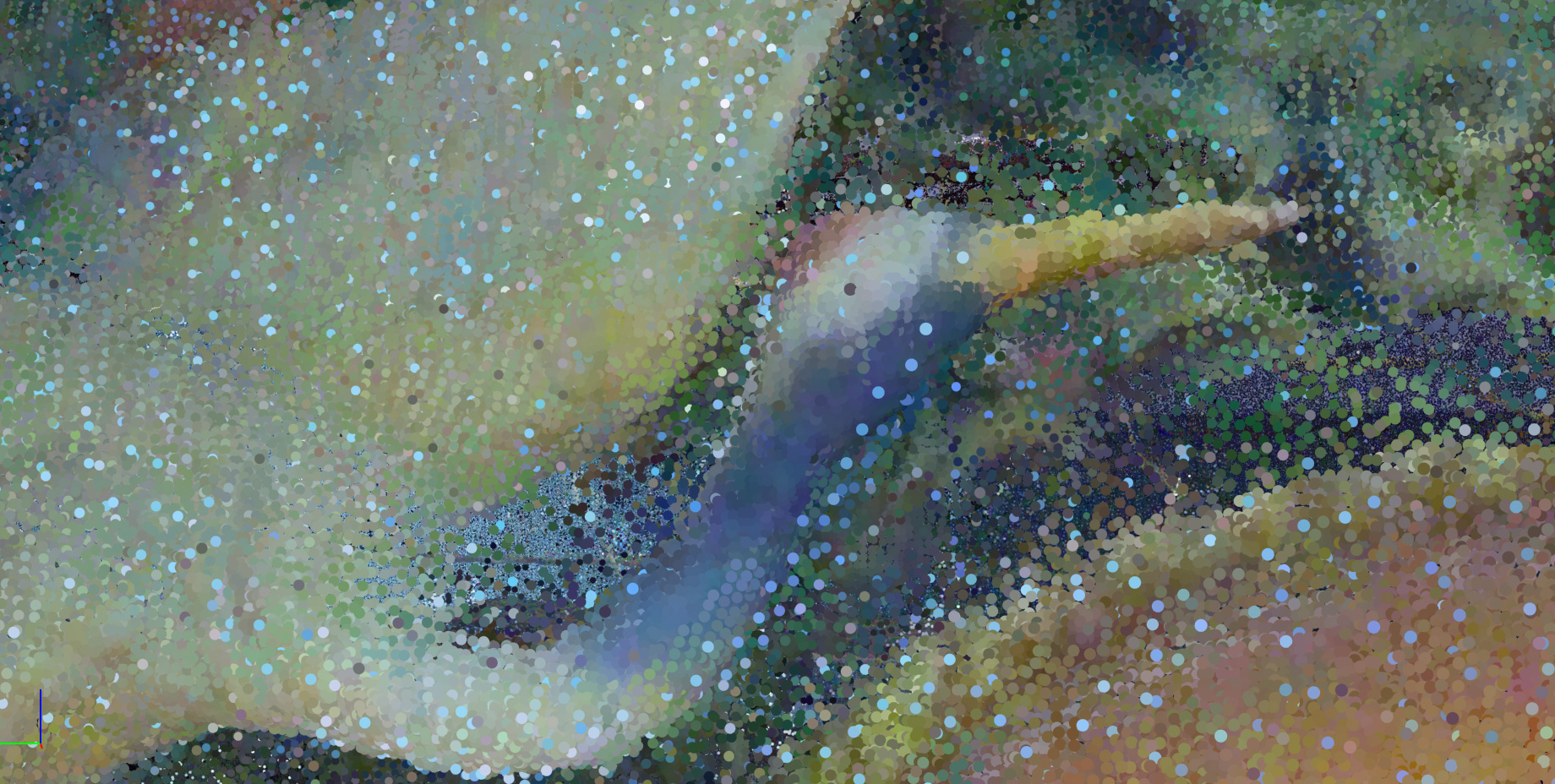 ６.点群データのみ。  装飾の拡大図。色彩の表現度も高いです。映画『国宝』