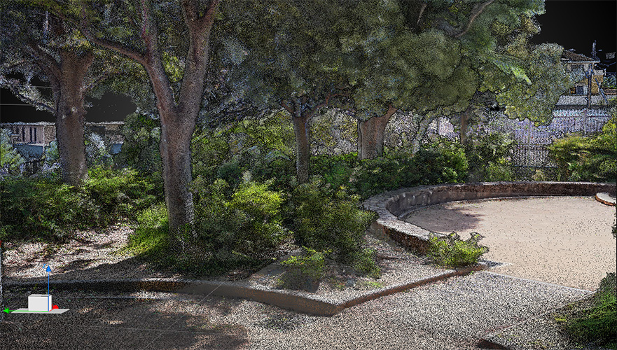 XGRIDS Lixel K2 公園付近の樹木や路面